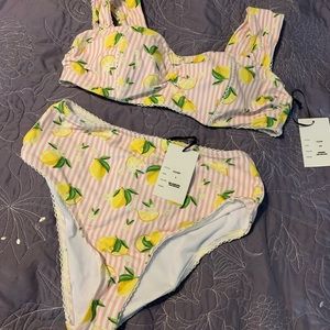 Unique Vintage lemon print bikini